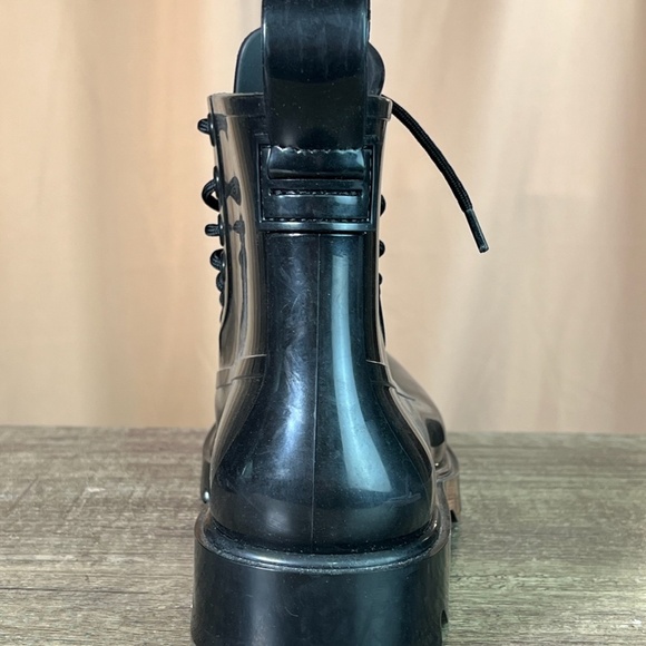 Bottega Veneta Black Stride Rubber Ankle Combat Style Boots Size 40 - Picture 9 of 17